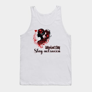 Empowered Galentine: Chic Silhouette and Hearts Design Tank Top